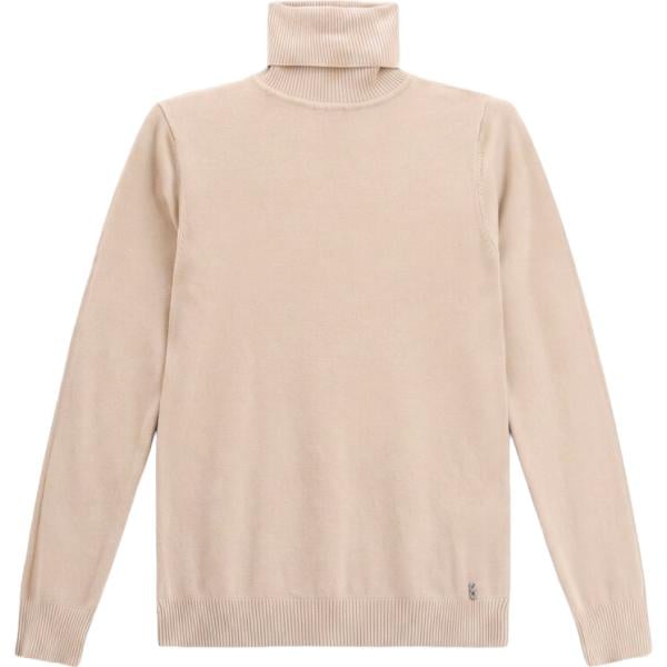 Pullover da donna in bianco avorio collo a dolcevita a maniche lunghe Please Please