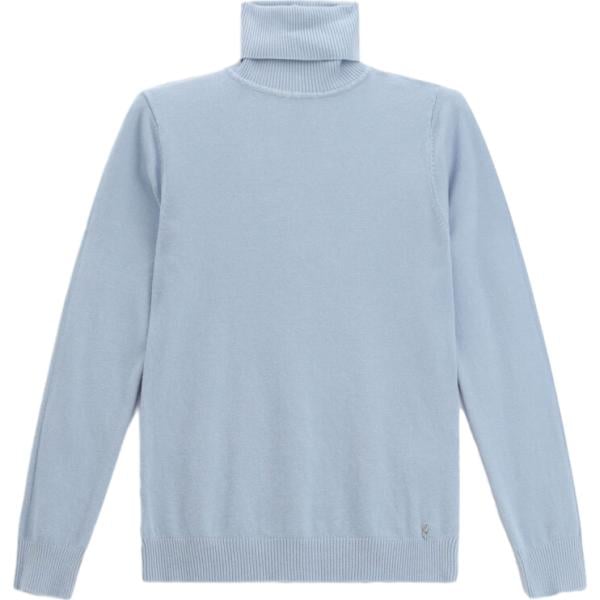 T-shirt da donna in grigio chiaro collo a dolcevita a maniche lunghe Please