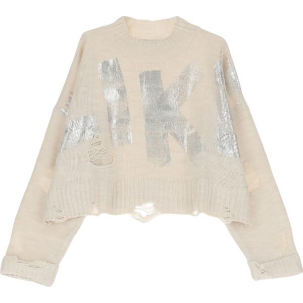 maglieria Please bianco con stampe
