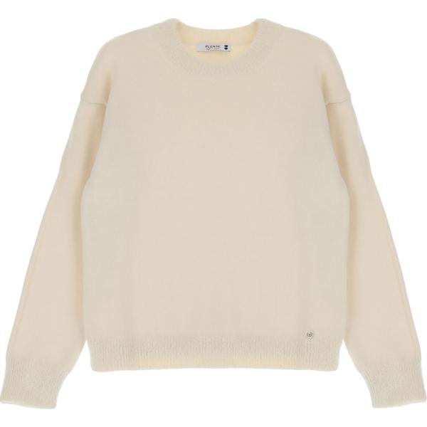 pullovers Please bianco tinta unita