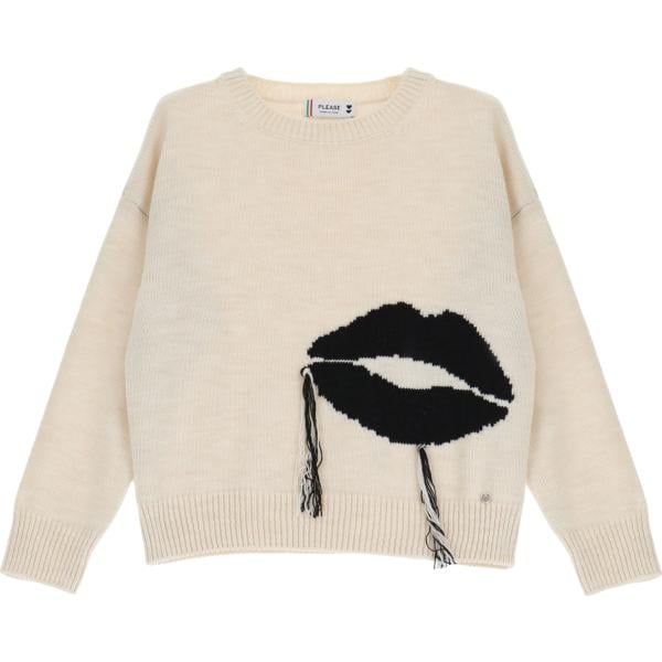 maglieria Please bianco con stampe