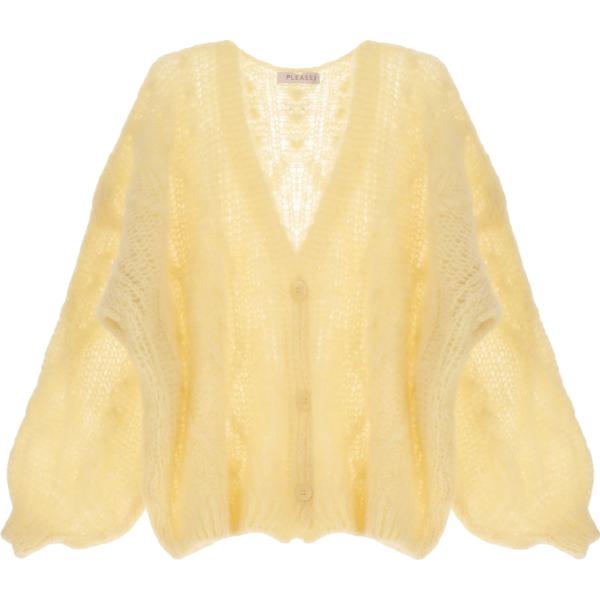 cardigans Please giallo tinta unita