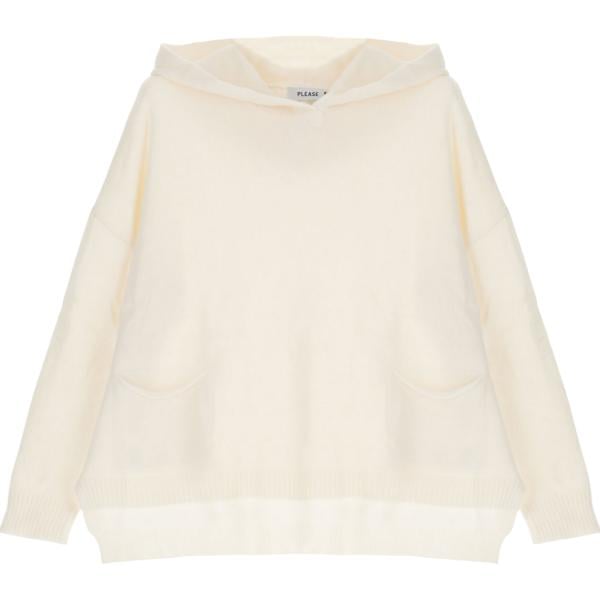 maglieria Please bianco tinta unita