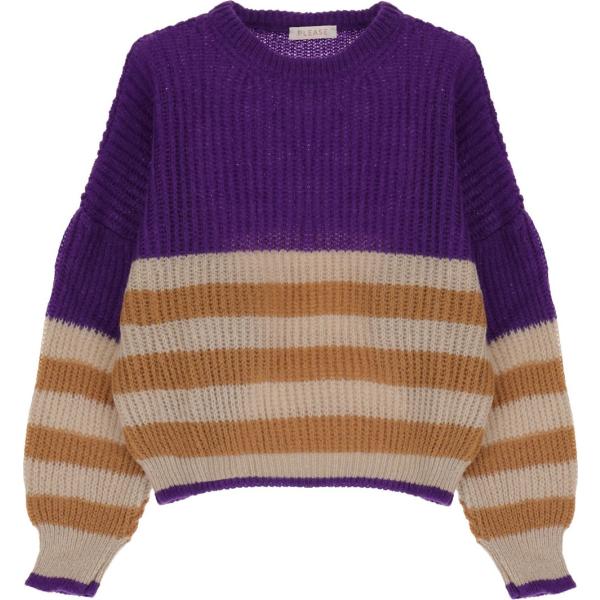maglieria Please multicolore a righe