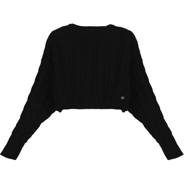 maglieria Please nero tinta unita