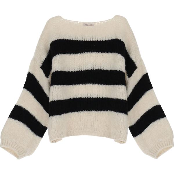 maglieria Please bianco a righe