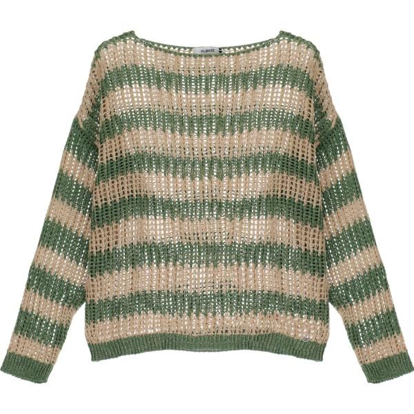 pullovers Please verde a righe