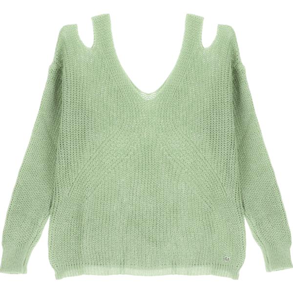 pullovers Please verde tinta unita