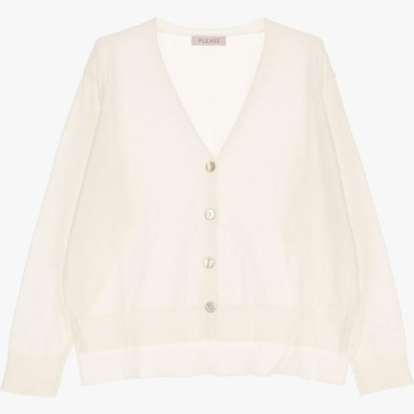 cardigans Please bianco tinta unita
