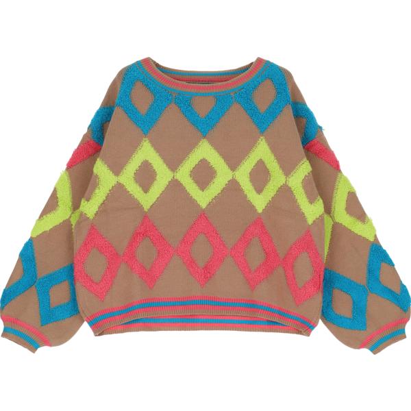 felpe Please marrone geometrica