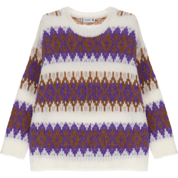 maglieria Please multicolore con stampe