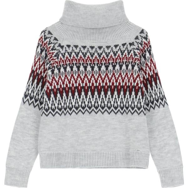 maglieria Please grigio con stampe