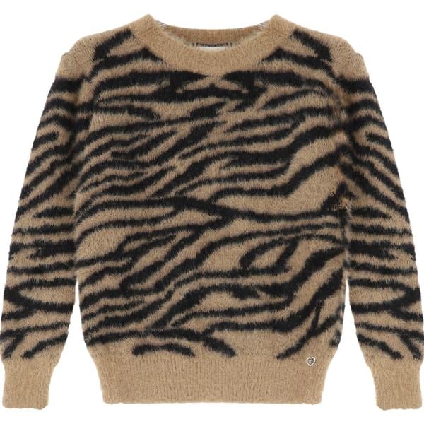 maglieria Please marrone con stampe