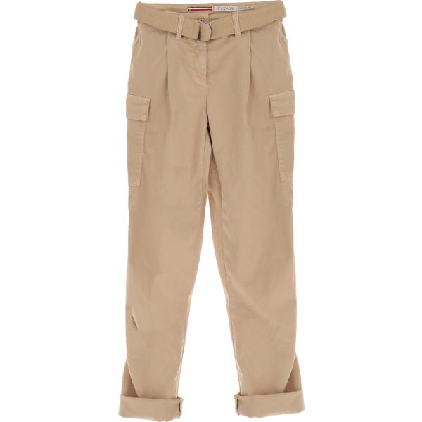 pantaloni Please marrone tinta unita