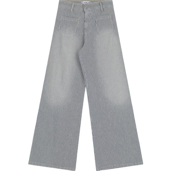 jeans a zampa Please bianco a righe