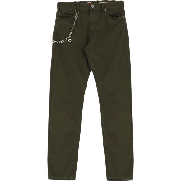 pantaloni capri Please verde tinta unita