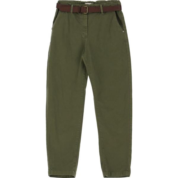 pantaloni Please verde tinta unita