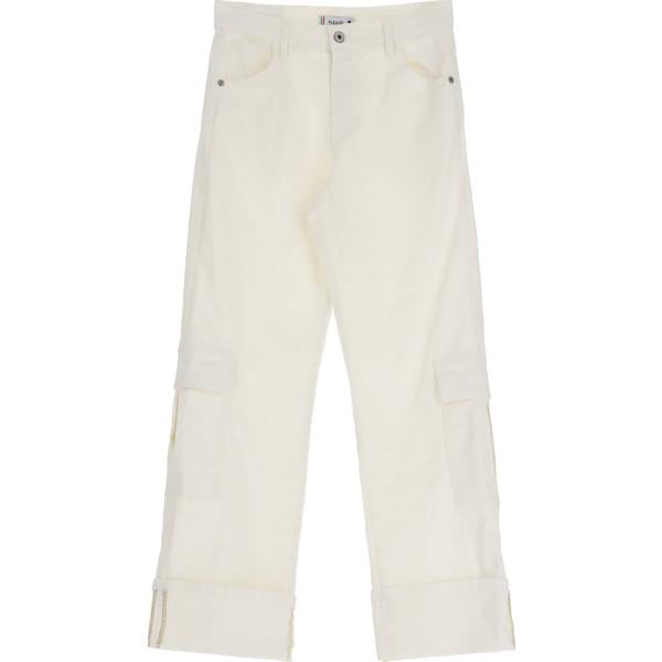 pantaloni cargo Please bianco tinta unita