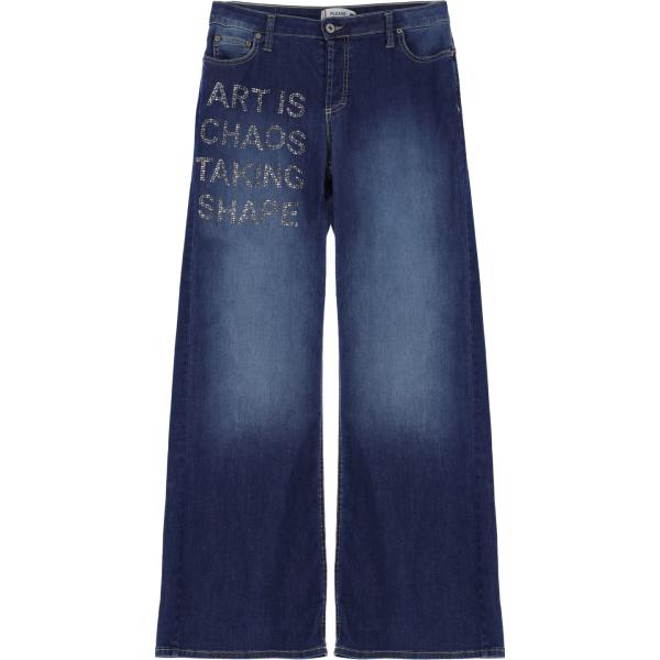 jeans Please blu con stampe