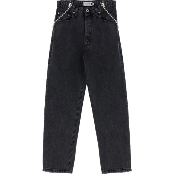 pantaloni capri Please nero tinta unita