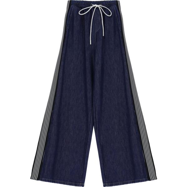 pantaloni Please blu a righe