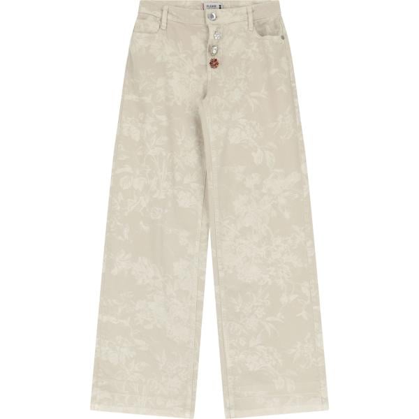 pantaloni Please bianco a fiori