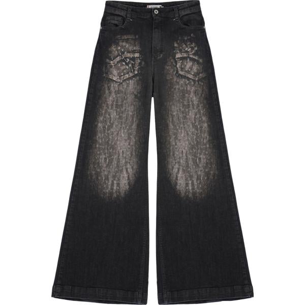 jeans a zampa Please nero con stampe