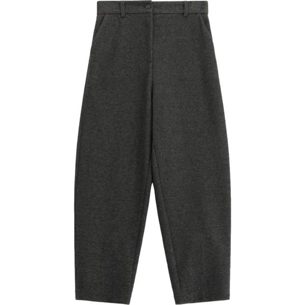 Pantaloni da donna in grigio scuro cropped a vita alta Please