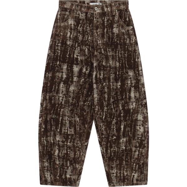Pantaloni da donna in marrone scuro con stampe a vita alta Please