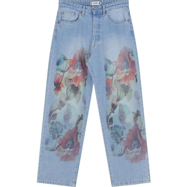 jeans dritti Please blu a fiori