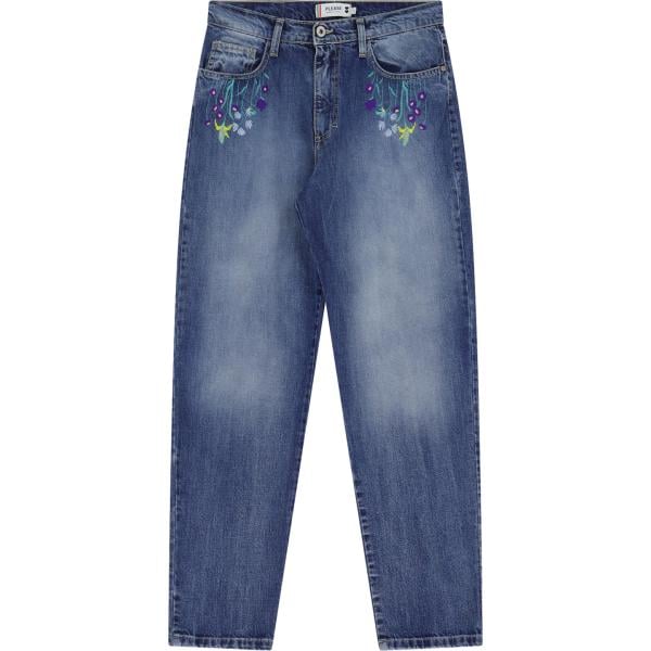 jeans dritti Please blu a fiori