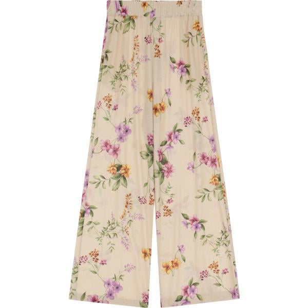 pantaloni Please marrone a fiori
