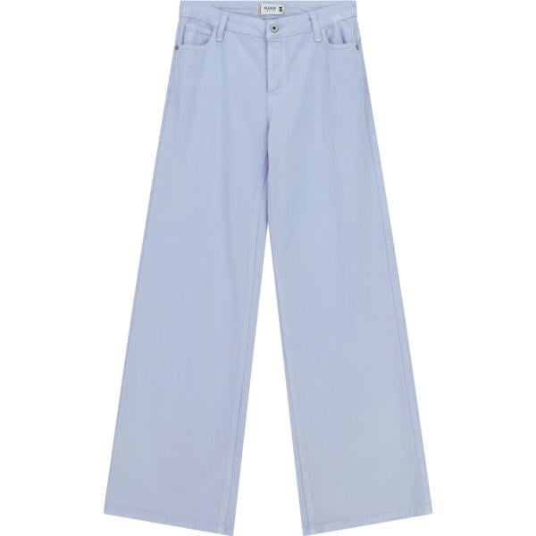 Pantaloni da donna oversize in azzurro cinque tasche a vita alta Please