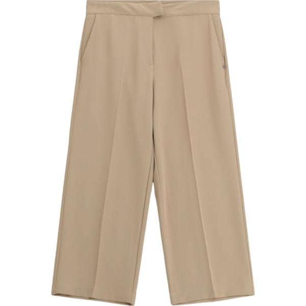 Pantaloni da donna in beige sabbia cropped a vita alta Please