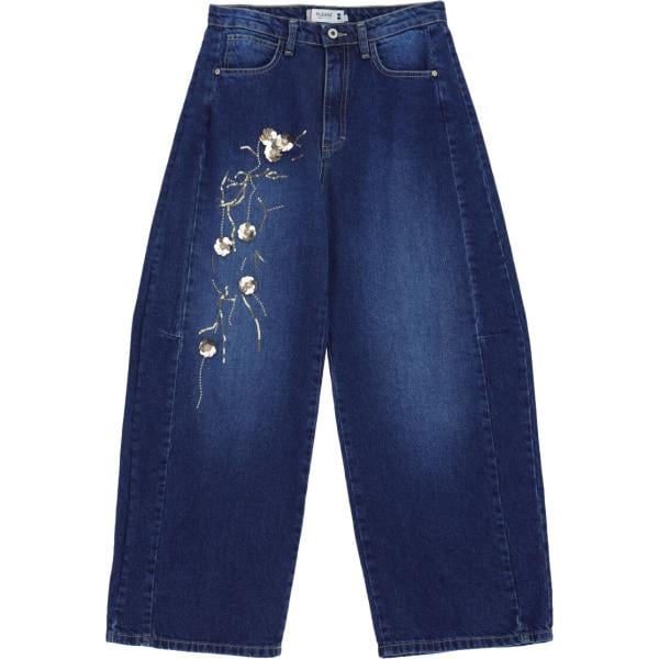 jeans Please blu a fiori