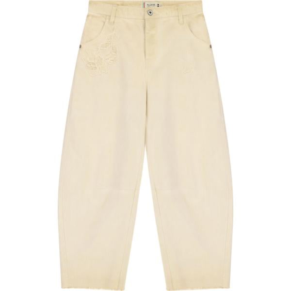 pantaloni Please marrone a fiori