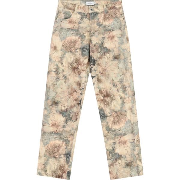 Pantalone chino da donna in beige sabbia con stampe cinque tasche Please