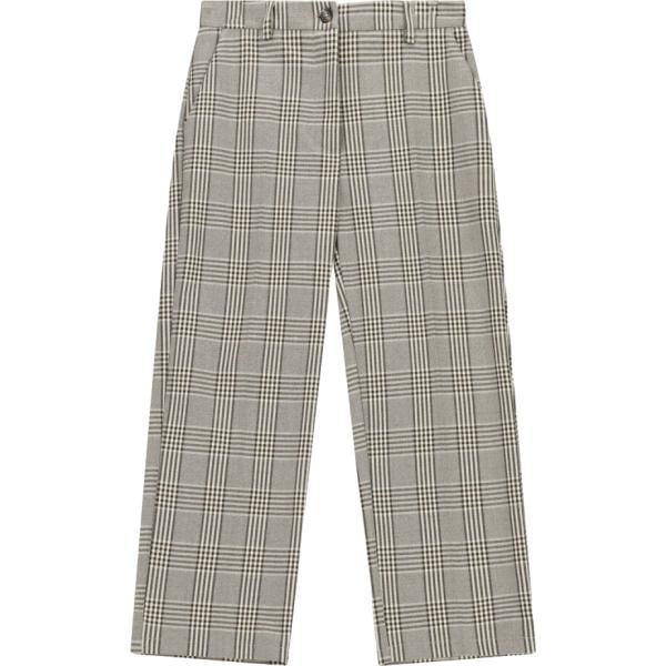 Pantaloni da donna in marrone chiaro a quadri cropped a vita alta Please
