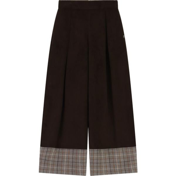 pantaloni a palazzo Please marrone a quadri