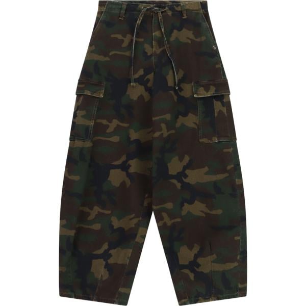 Pantaloni cargo da donna in nero pece con stampe Please Please