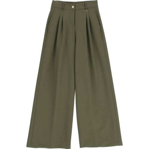 pantaloni a palazzo Please verde tinta unita