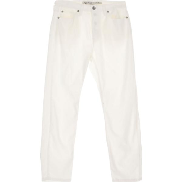 jeans Please bianco tinta unita