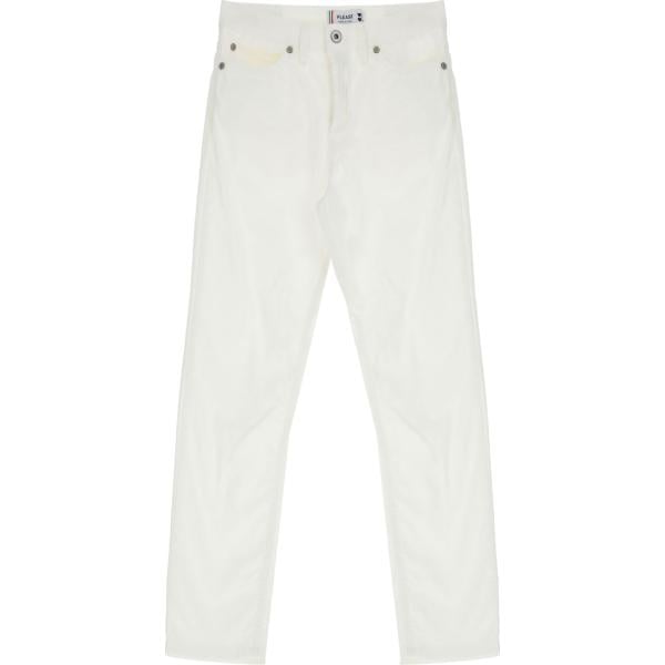 jeans Please bianco tinta unita