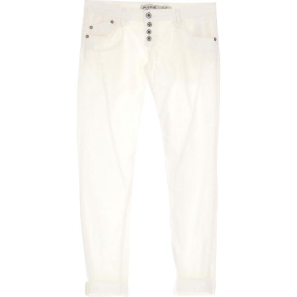 jeans Please bianco tinta unita