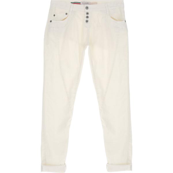 jeans Please bianco tinta unita