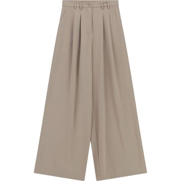 Pantaloni da donna in marrone chiaro a vita alta Please