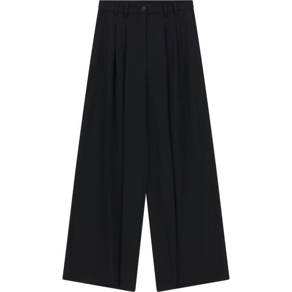 Pantaloni a palazzo da donna in nero pece a vita alta Please Please