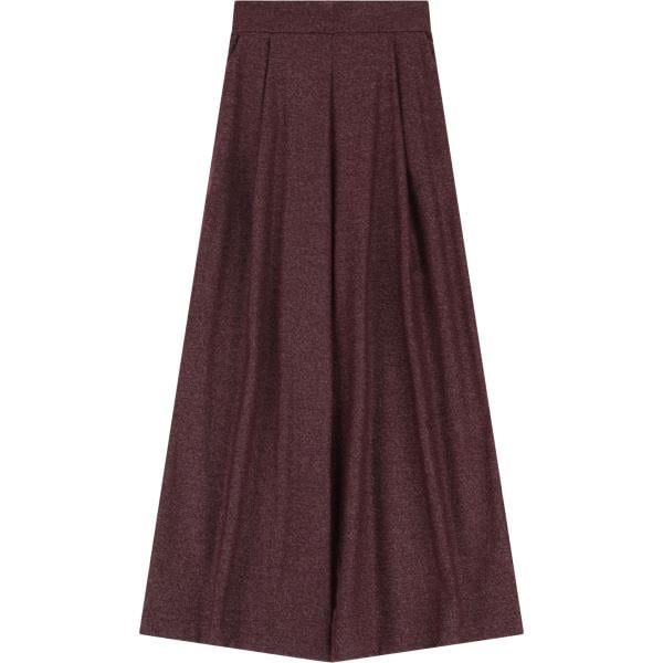 pantaloni a palazzo da donna in viola scuro a vita alta Please