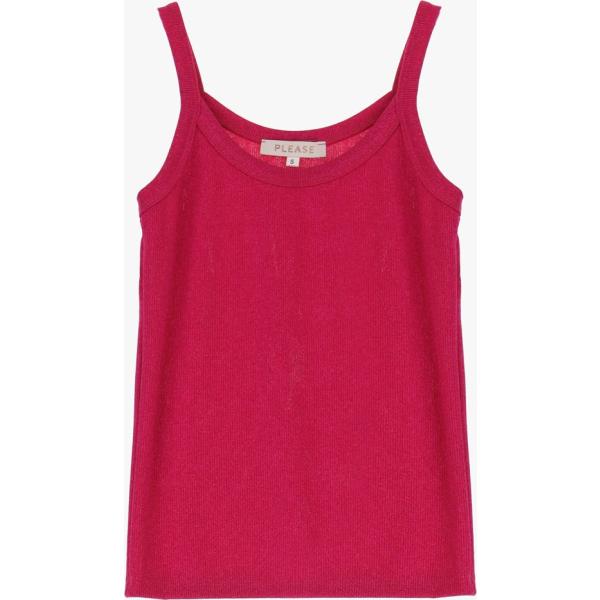 top Please rosso tinta unita