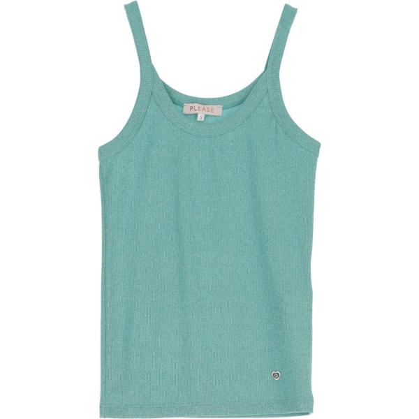 top Please blu tinta unita